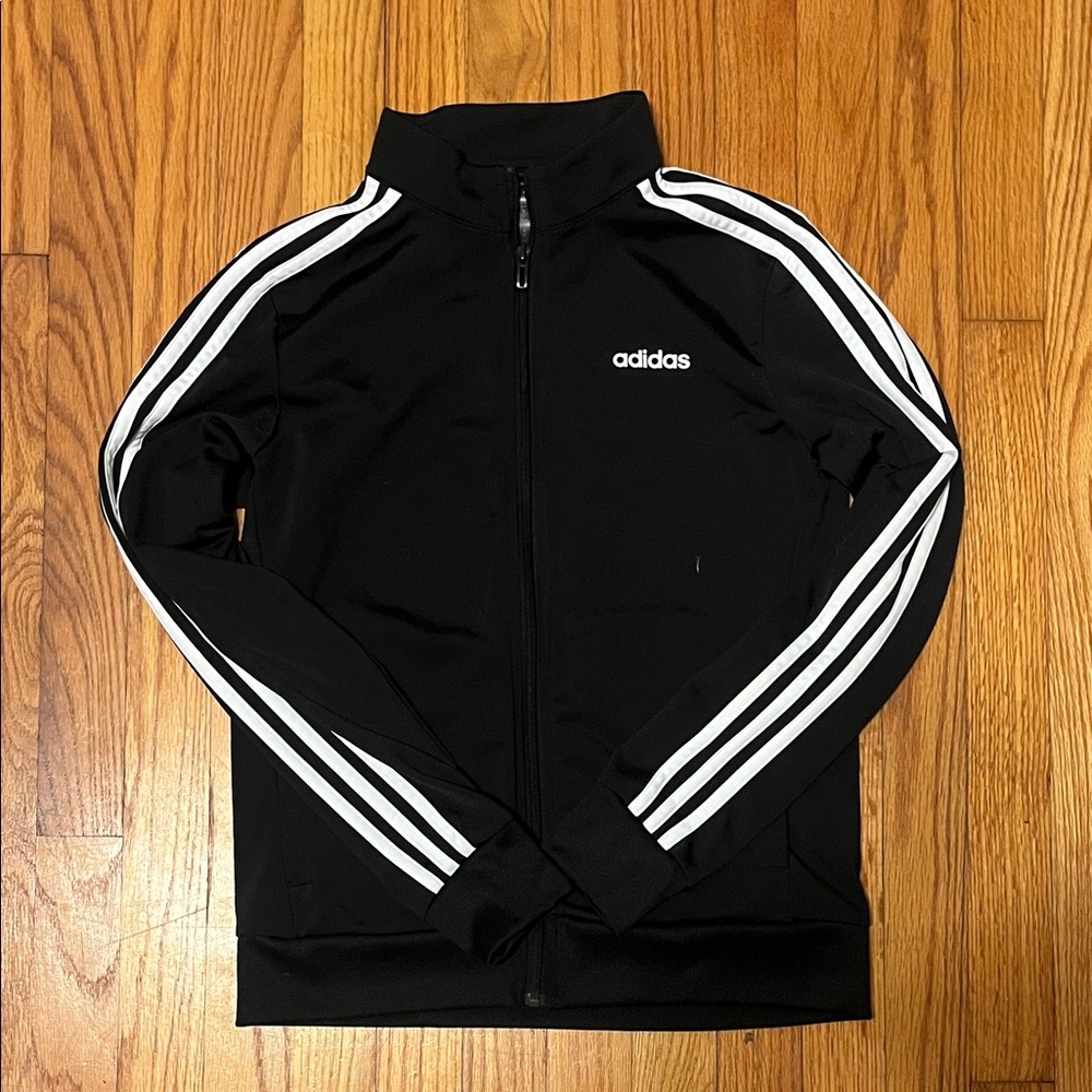 Adidas Black Jacket with White Accents